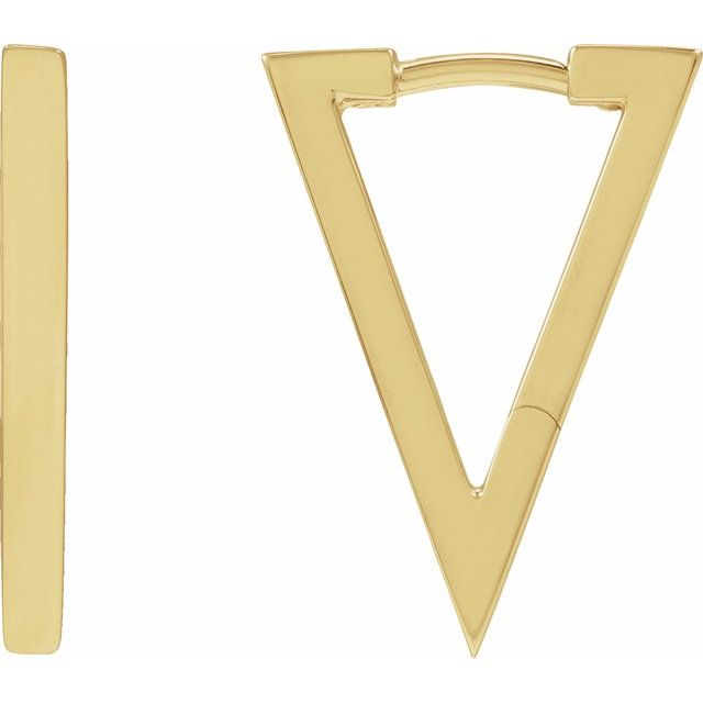 14K Triangle Geometric Hoop Earrings