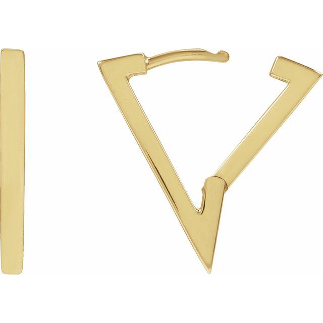 14K Triangle Geometric Hoop Earrings