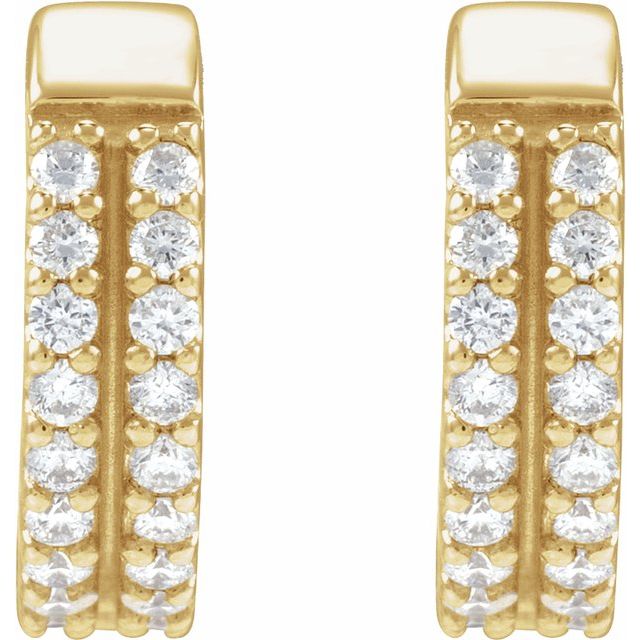 14K 1/5 CTW Natural Diamond Double-Row Hoop Earrings