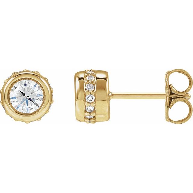 14K 1 1/8 CTW Lab-Grown Diamond Hidden Halo-Style Stud Earrings