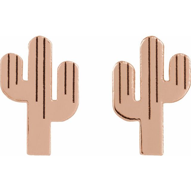 14K Right Cactus Earring