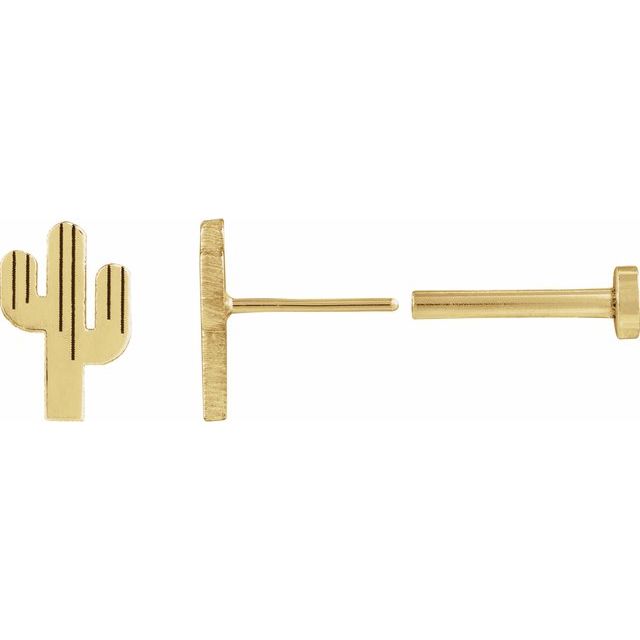 14K Right Cactus Earring