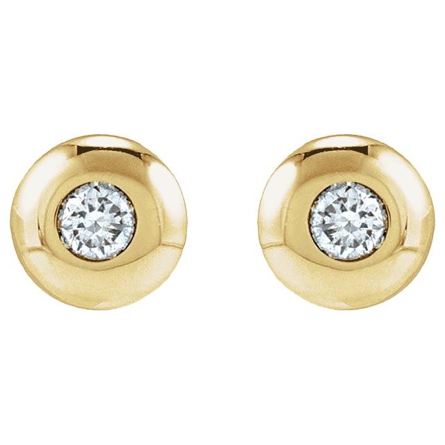 14K .015 CT Lab-Grown Diamond Domed Bezel-Set Earring