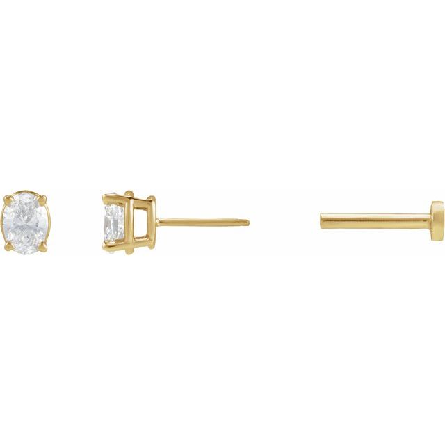 14K 1/6 CT Natural Diamond Earring