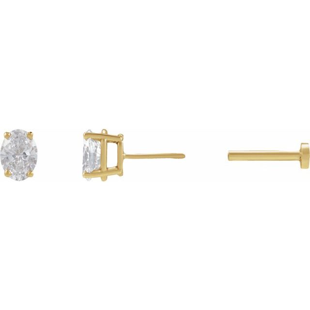 14K 1/4 CT Natural Diamond Earring