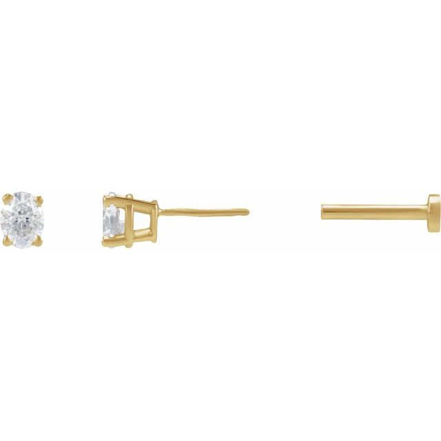 14K .05 CT Natural Diamond Earring