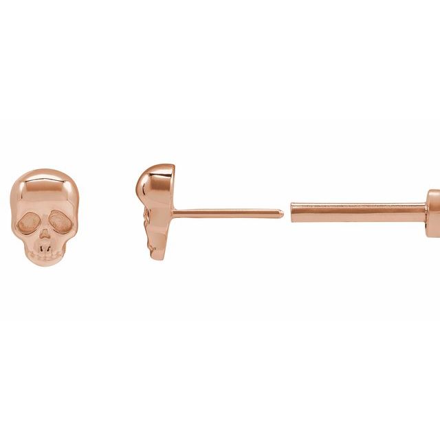 14K Skull Earring