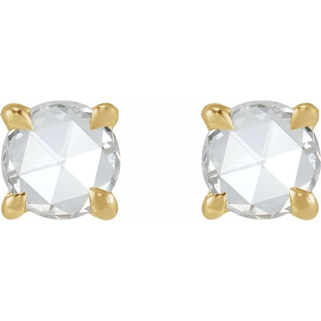 14K 1/6 CT -Cut Natural Diamond Stud Earrings