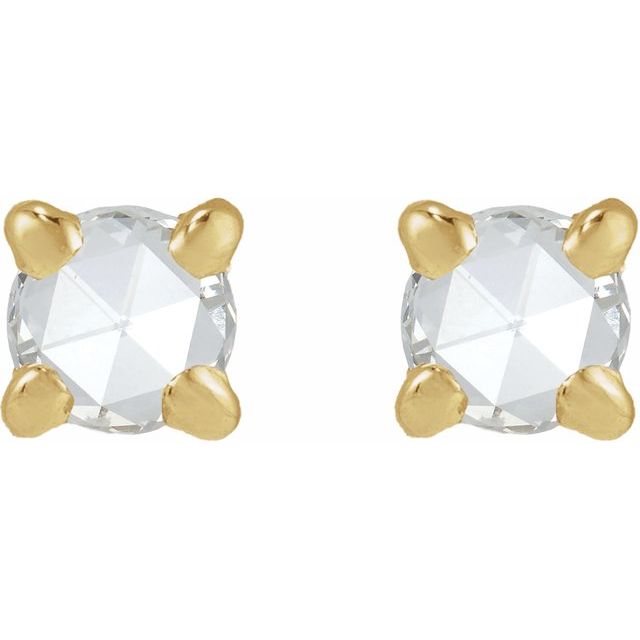 14K .06 CT -Cut Natural Diamond Stud Earrings