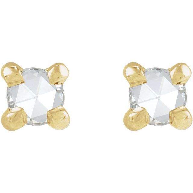 14K .02 CT -Cut Natural Diamond Stud Earrings