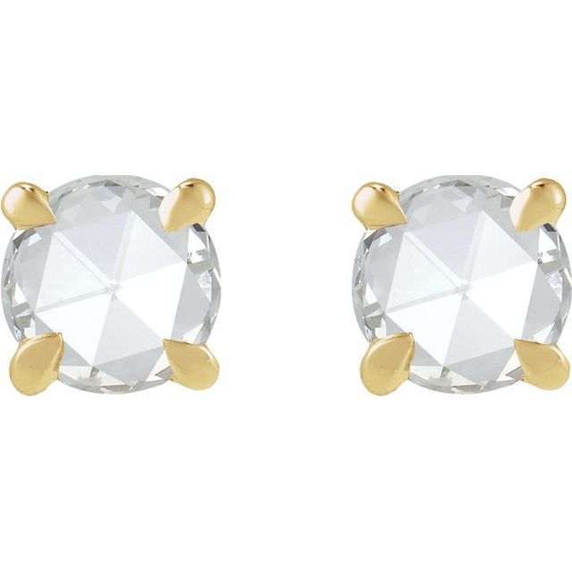 14K 1/8 CT -Cut Natural Diamond Stud Earrings