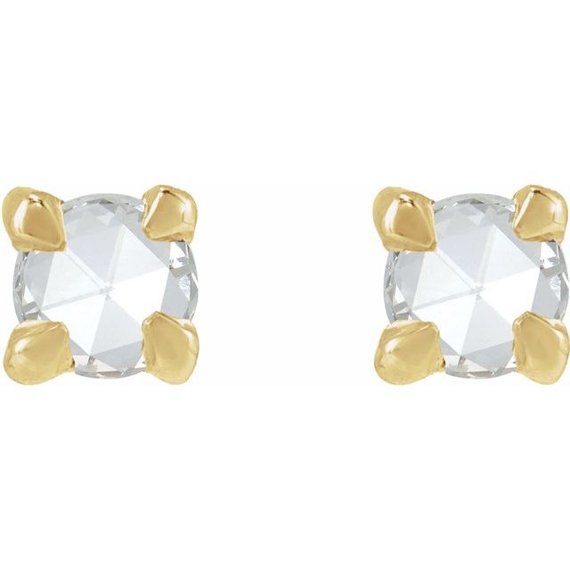 14K .04 CT -Cut Natural Diamond Stud Earrings