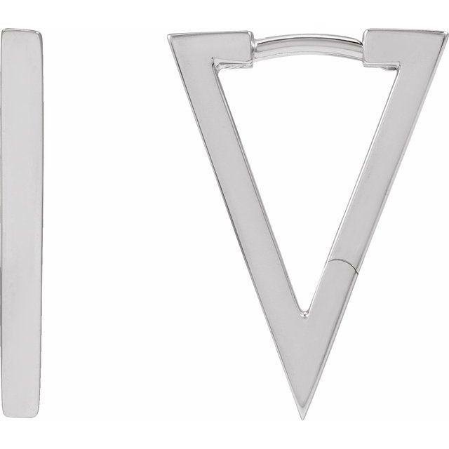 Sterling Silver Triangle Geometric Hoop Earrings
