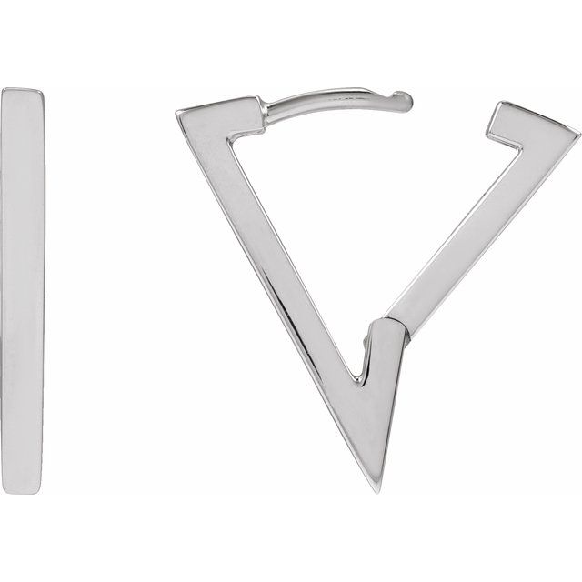 Sterling Silver Triangle Geometric Hoop Earrings
