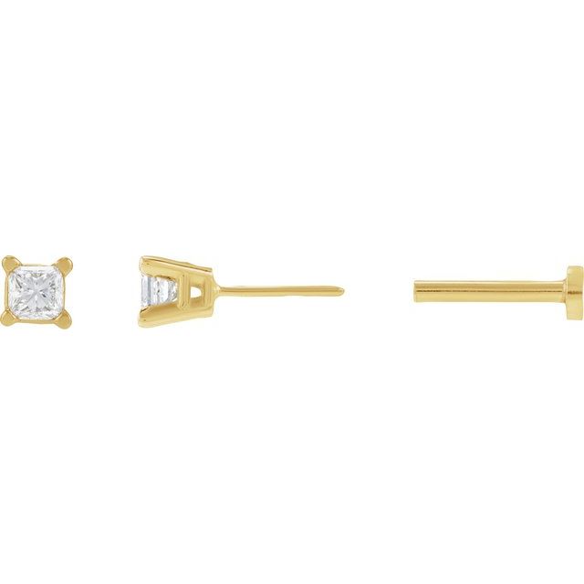 14K 1/10 CTW Natural Diamond Earring