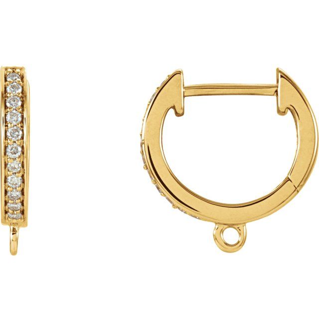 10K 1/10 CTW Natural Diamond Hoop Earring Top