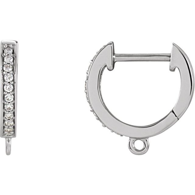 1/10 CTW Natural Diamond Hoop Earring Top