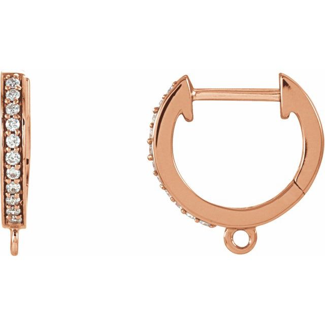 14K 1/10 CTW Natural Diamond Hoop Earring Top