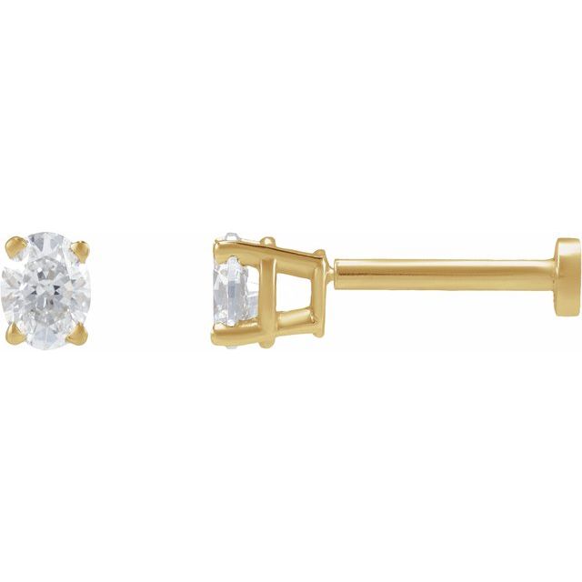 14K .05 CT Natural Diamond Earring
