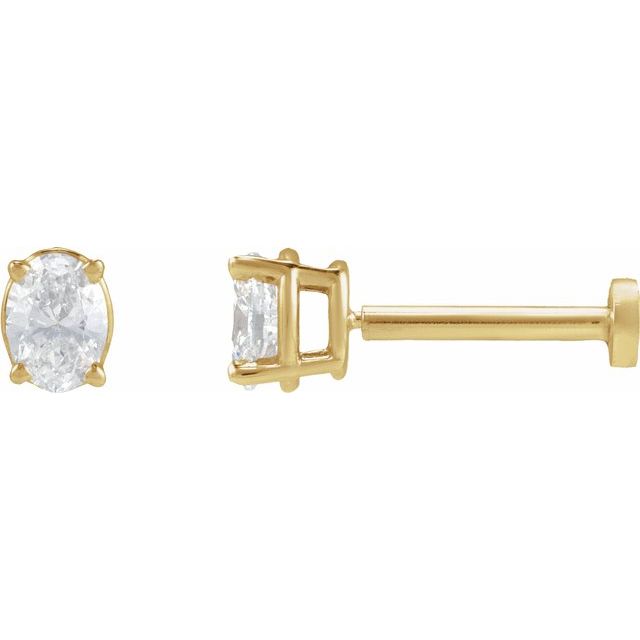 14K 1/6 CT Natural Diamond Earring