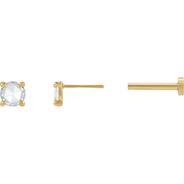 14K 1/6 CT -Cut Natural Diamond Stud Earrings