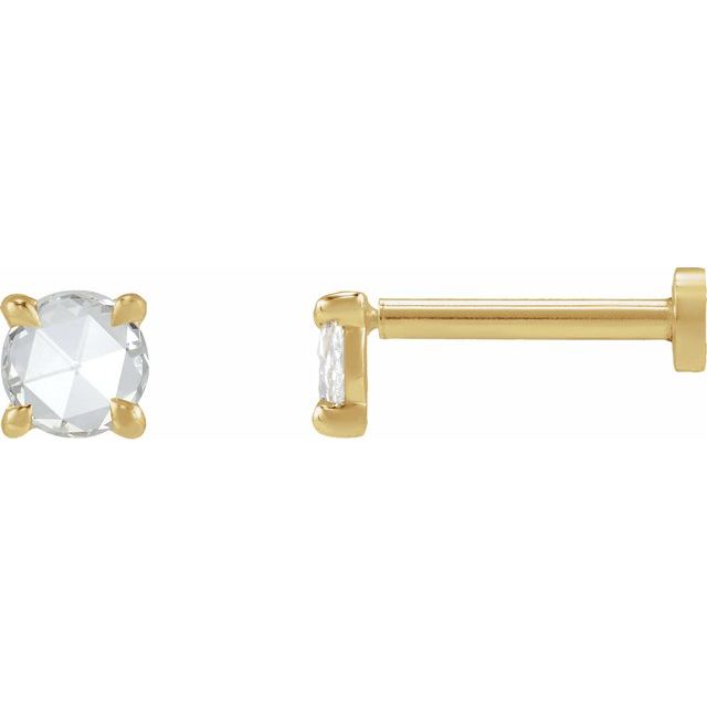 14K 1/6 CT -Cut Natural Diamond Stud Earrings