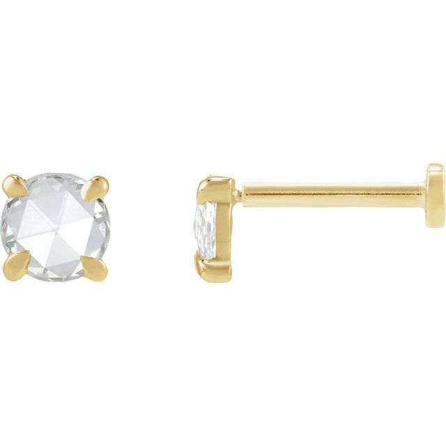 14K 1/8 CT -Cut Natural Diamond Stud Earrings