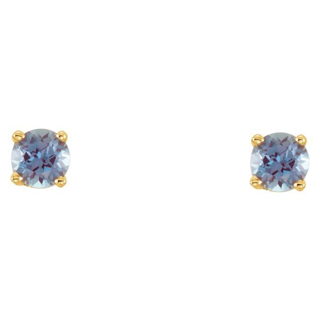 14K Lab-Grown Alexandrite Youth Earrings