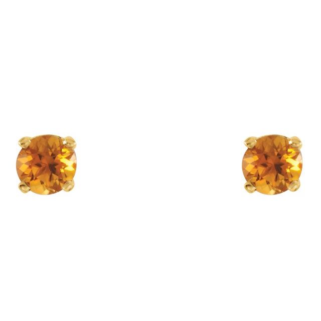 14K Natural Citrine Youth Earrings