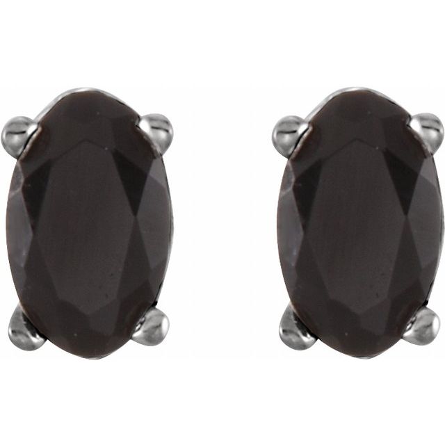 14K Natural Black Onyx Earrings
