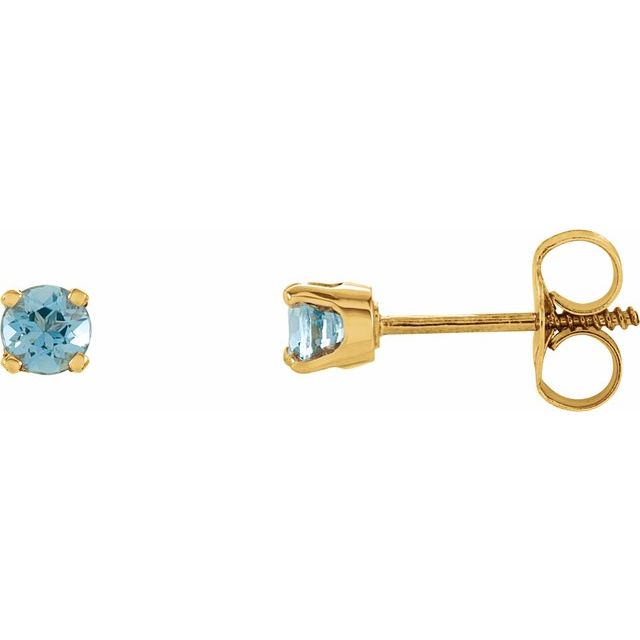 14K Imitation Blue Zircon Youth Earrings