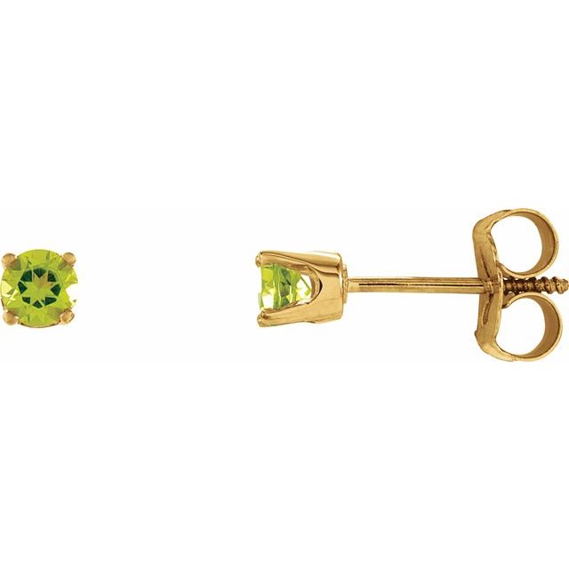 14K Natural Peridot Youth Earrings
