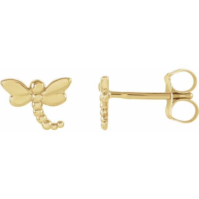 14K Dragonfly Earrings
