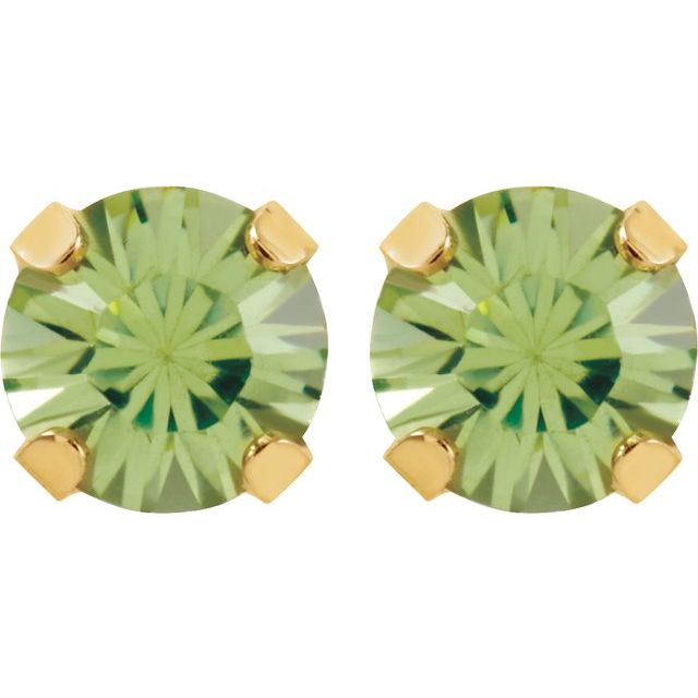 14K Imitation Peridot Inverness® Piercing Stud Earrings