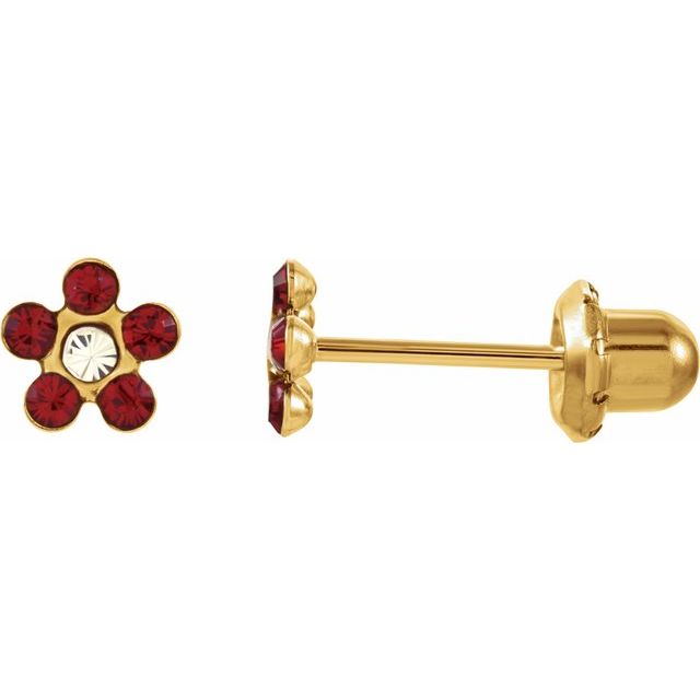 14K Imitation Ruby Inverness® Piercing Earrings