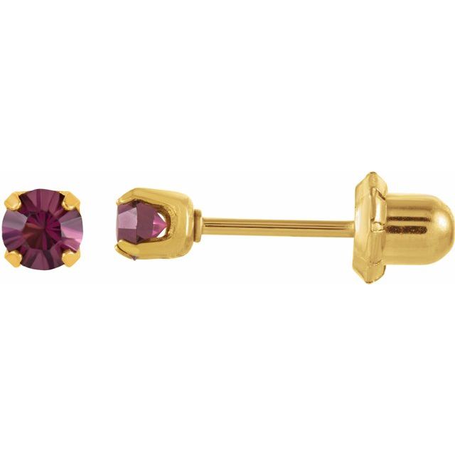 14K Imitation Amethyst Inverness® Piercing Stud Earrings