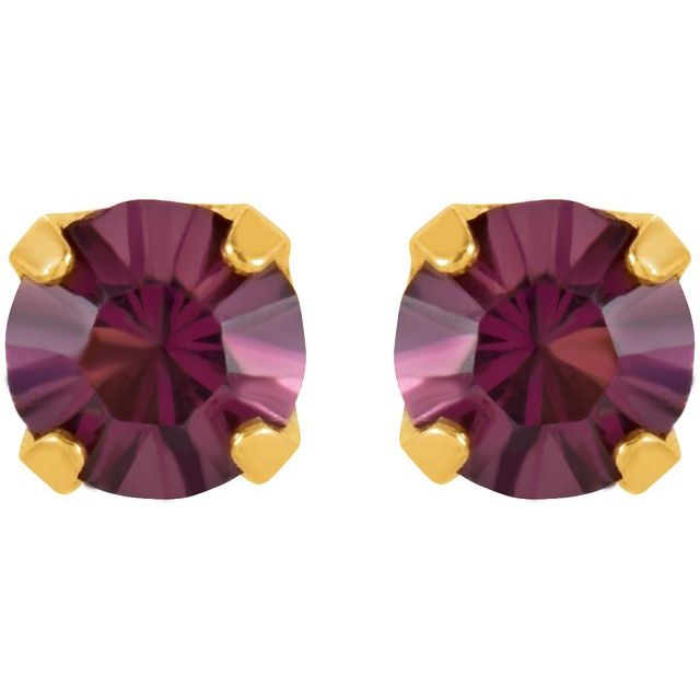 14K Imitation Amethyst Inverness® Piercing Stud Earrings