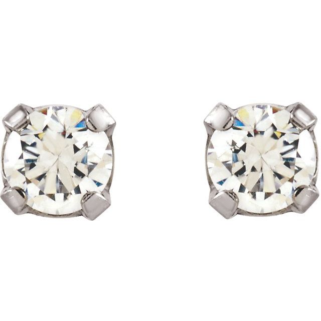 Stainless Steel Imitation Cubic Zirconia Inverness® Piercing Stud Earrings