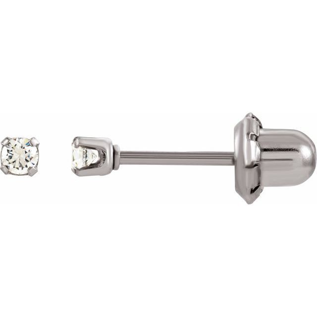 Stainless Steel Imitation Cubic Zirconia Inverness® Piercing Stud Earrings