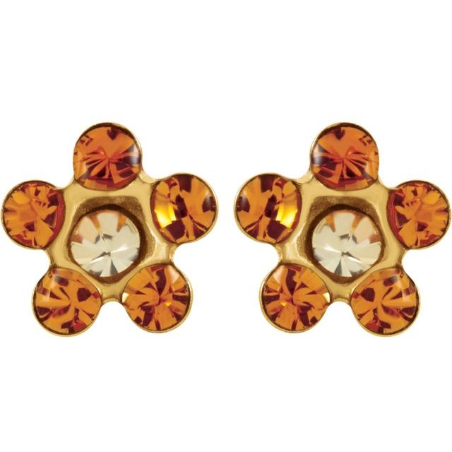 14K Imitation Citrine Inverness® Piercing Earrings