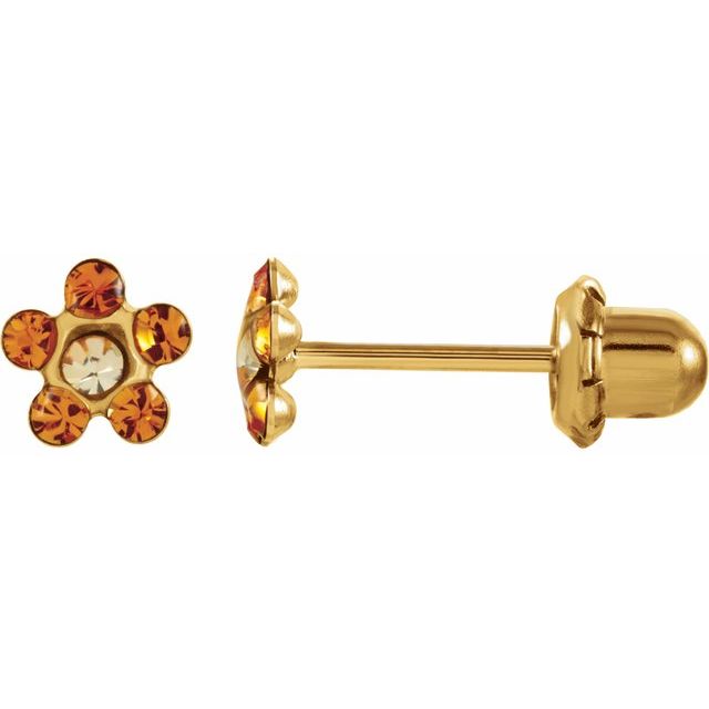 14K Imitation Citrine Inverness® Piercing Earrings
