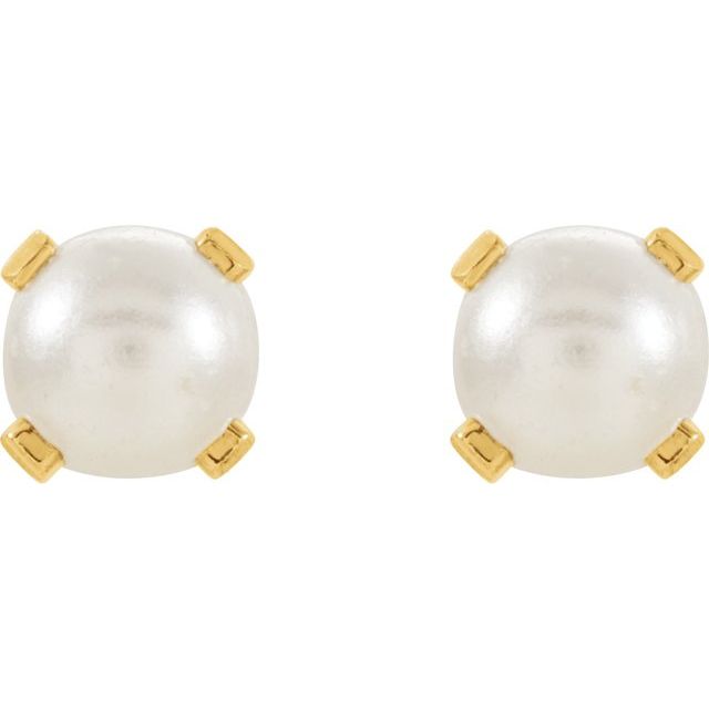 14K Imitation Cream Pearl Inverness® Piercing Earrings