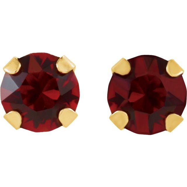 14K Imitation Ruby Inverness® Piercing Stud Earrings