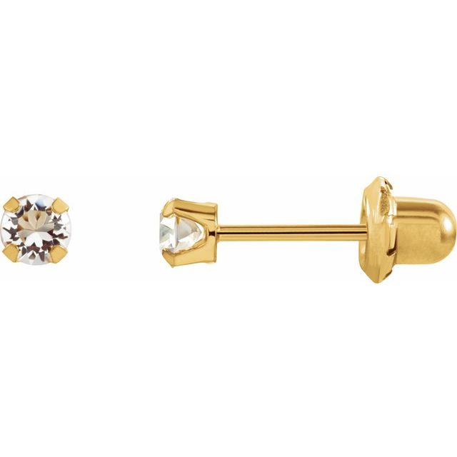 14K Imitation Sapphire Inverness® Piercing Stud Earrings