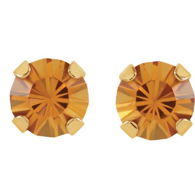 14K Imitation Citrine Inverness® Piercing Stud Earrings