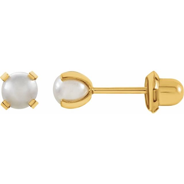 14K Imitation Pearl Inverness® Piercing Earrings