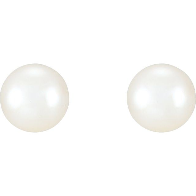 Sterling Silver 8- Cultured Freshwater Pearl Earrings