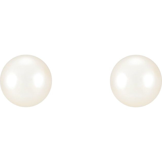 Sterling Silver 6- Cultured Freshwater Pearl Earrings