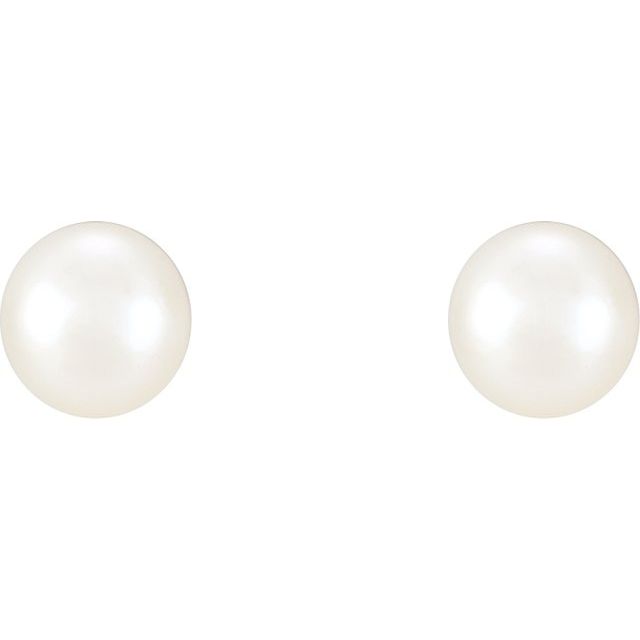 Sterling Silver 5- Cultured Freshwater Pearl Earrings