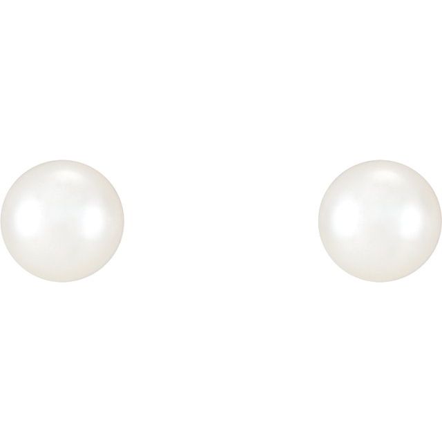 Sterling Silver 4- Cultured Freshwater Pearl Earrings